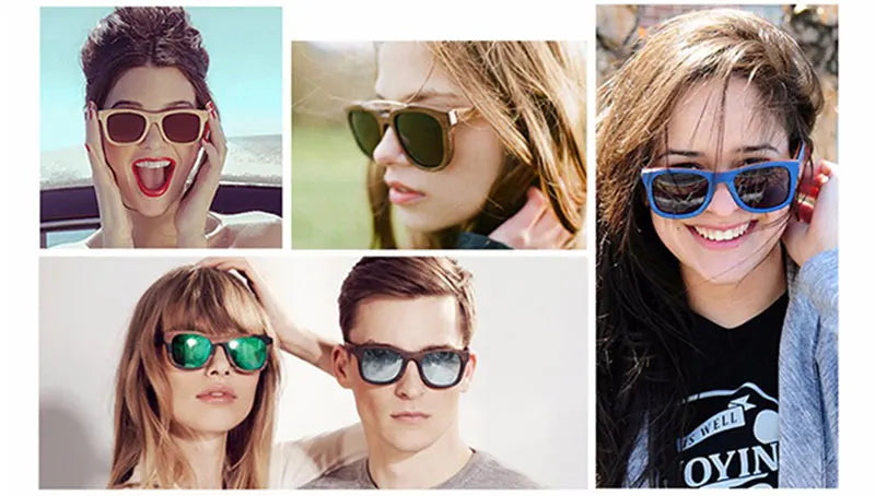 EcoLuxe - Gafas de Sol Retro Polarizadas de Bambú Puro