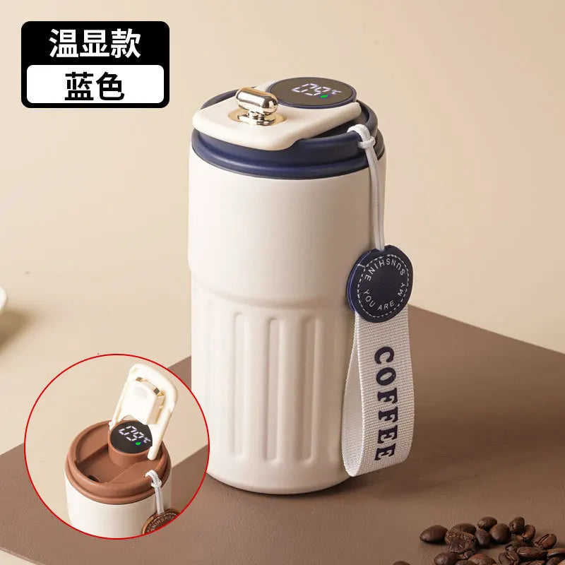 Taza Inteligente de Acero Inoxidable con Pantalla de Temperatura
