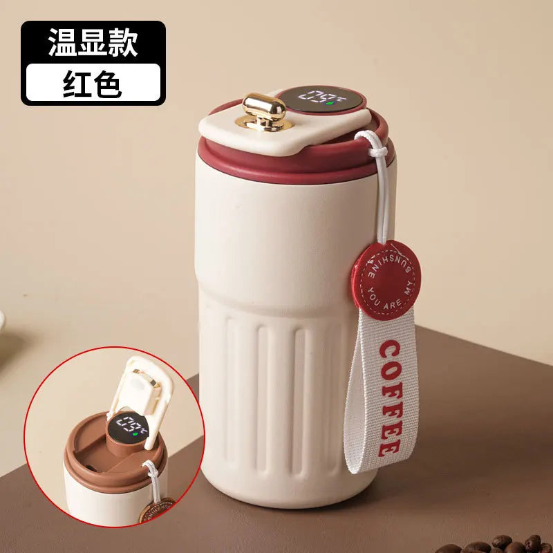 Taza Inteligente de Acero Inoxidable con Pantalla de Temperatura