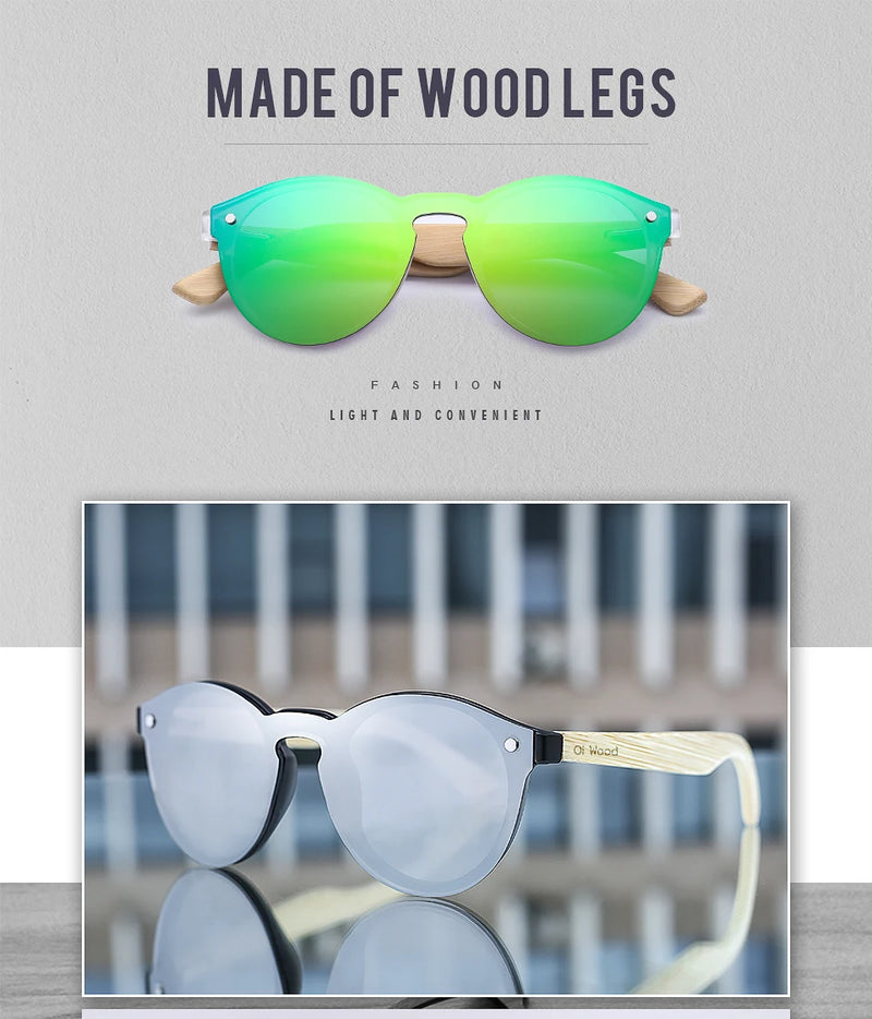 LuxeShade - Gafas de Sol Polaroid de Bambú para Mujer
